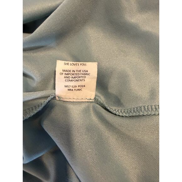 Show Me Your MuMu | Dakota Willow Swing Dress V-Neck Blue Green Aqua- Small - Picture 8 of 9